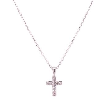 Collier Weissgold 585 Facet Barcelona Kreuzcollier