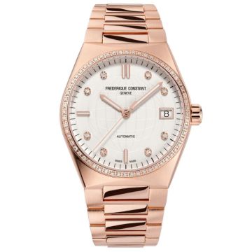 Damenarmbanduhr Edelstahl/PVD besch. rot Frederique Constant Highlife Ladies Automatic 34mm