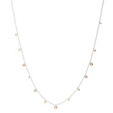 Collier Silber 925 DoDo mit 17 Kugeln in 9 Karat Rotgold