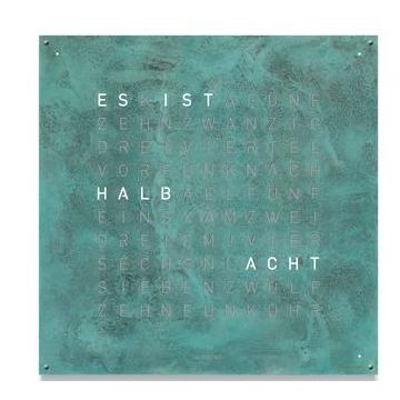 Großuhr Holz Qlocktwo Earth Vintage Copper