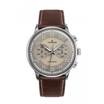 Herrenarmbanduhr Edelstahl Junghans Meister Driver Chronoscope