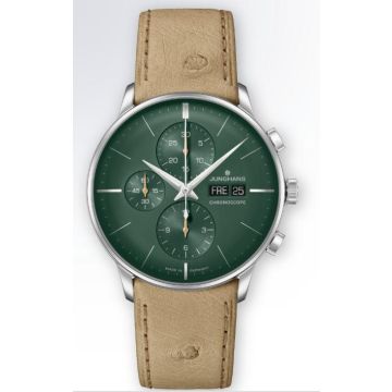 Herrenarmbanduhr Edelstahl Junghans Meister Chronoscope