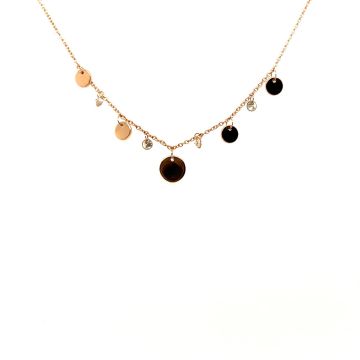 Collier Rotgold 750 Parlapiano Gioielli Rosegoldcollier mit lasergebohrten Brillanten