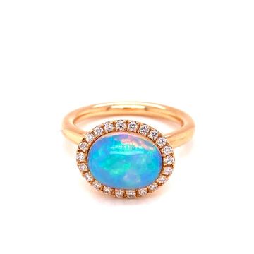 Ring Roségold 750 Atelier Kopf Opal äthiop.
