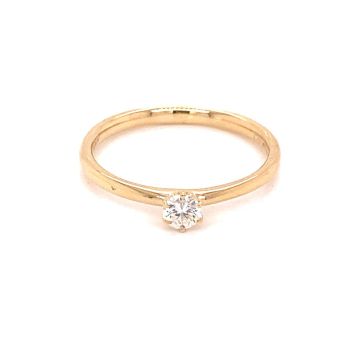 Ring Gelbgold 750 Atelier Kopf Solitaire 6-Krappen