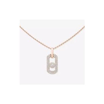 Collier Rotgold 750 Messika So Move Halskette mit Diamanten ausgefasst