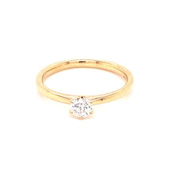 Ring Gelbgold 750 Atelier Kopf Solitaire 6-Krappen