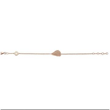 Armband Roségold 750 Bigli Mini leaves - braune Brillanten