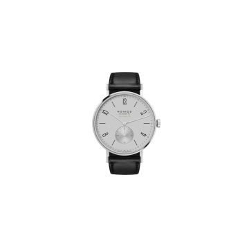 Herrenarmbanduhr Edelstahl Nomos Tangente Neomatik 39 Platingrau