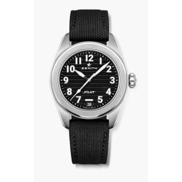 Herrenarmbanduhr Edelstahl Zenith Pilot Pilot Automatic
