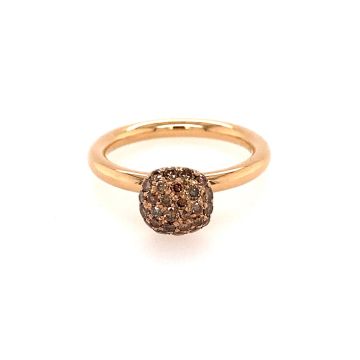 Ring Roségold 750 Atelier Kopf Brillant braun