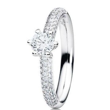 Ring Weissgold 750 Capolavoro Ring 6-er Krappe-Pavé