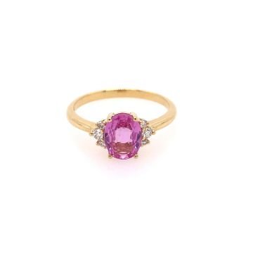 Ring Gelbgold 750 One More Saphir rosa & Brillanten