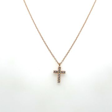 Collier Rotgold 750 Atelier Kopf Brillantkreuz
