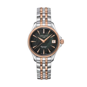 Damenarmbanduhr Edelstahl/PVD besch. rot Certina DS Action Diver Lady Diamonds