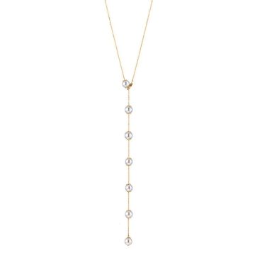Collier Gelbgold 750 Yana Nesper Wandelbare Perlenkette mit Akoya Perlen