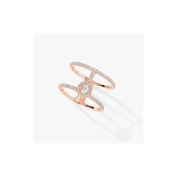 Ring Roségold 750 Messika Glam'Azone Glam'Azone 2 Rangs Pavée