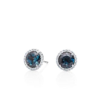 Ohrstecker Weissgold 750 Capolavoro London blue facettiert