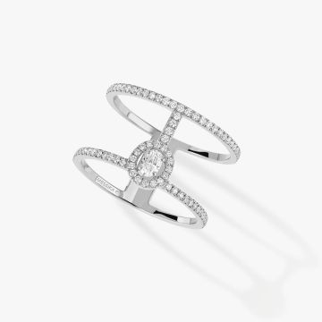 Ring Weissgold 750 Messika Glam'Azone Bague Glam Azone 2 rangs pavee diamants