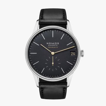 Herrenarmbanduhr Edelstahl Nomos Orion Orion Neomatik 41 Datum New Black