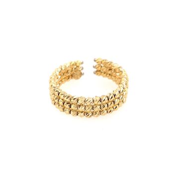 Ring Gelbgold 750 Atelier Kopf Dreireihig