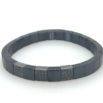 Armband Keramic Atelier Kopf Schwarze Diamanten