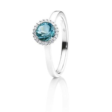 Ring Weissgold 750 Capolavoro Aquamarin dunkel