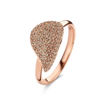 Ring Roségold 750 Bigli Wave braune Diamanten