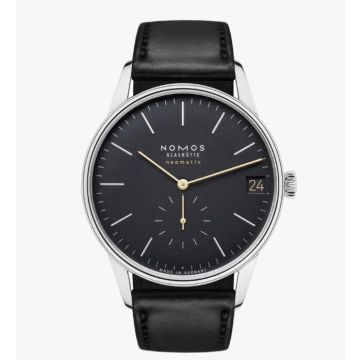 Herrenarmbanduhr Edelstahl Nomos Orion Orion Neomatik 41 Datum New Black