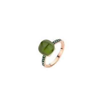 Ring Rotgold 750 Bigli grüner Turmalin & grüner Amethyst