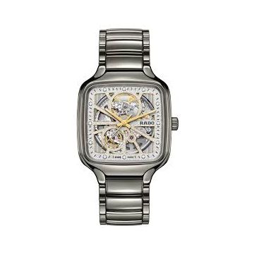 Damenarmbanduhr Keramic Rado True Square Automatic Open Heart Sparkling