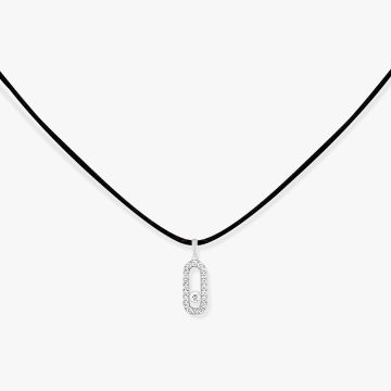 Collier Weissgold 750 Messika Messika CARE(S) Schnur Schwarz Mit Diamanten Ausgefasst