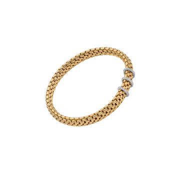 Armband Gelbgold 750 Fope Flex'it Bracelet with Diamond Pavé