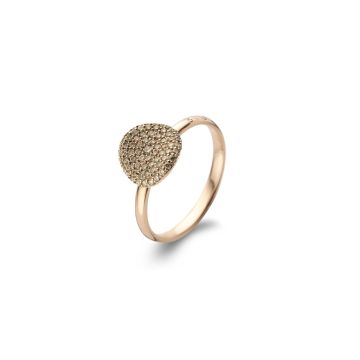 Ring Roségold 750 Bigli Wave braune Diamanten