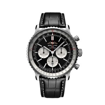 Herrenarmbanduhr Edelstahl Breitling Navitimer Navitimer 46 B01 schwarz