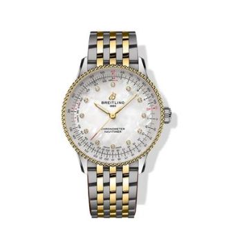 Damenarmbanduhr Edelstahl/Gelbgold 750 Breitling Navitimer Automatic 36