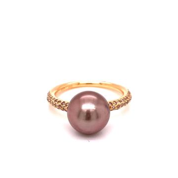 Ring Roségold 750 Gellner Pearls Tahiti Perlring mit Brillanten