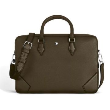 Etuis, Schmuckkassetten, etc. Leder echt Montblanc Grain Dokumententasche Khaki