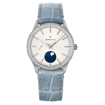 Damenarmbanduhr Edelstahl Zenith Elite Moonphase, Steel & Diamonds, 36mm