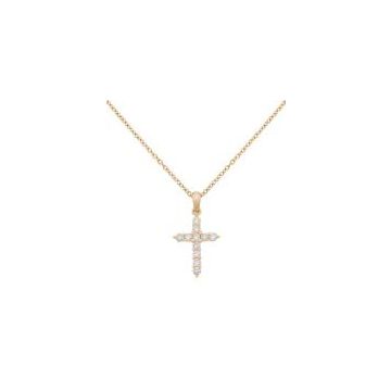 Collier Rotgold 750 Piero Milano Gioielli Diamantkreuz Collier