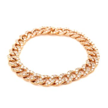 Armband Roségold 750 Atelier Kopf Panzer Brillantarmband Pavée