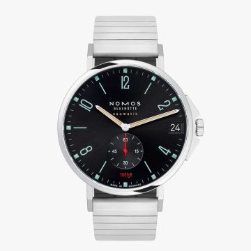 Herrenarmbanduhr Edelstahl Nomos Tangente Tangente Sport Nemomatik 42 Blauschwarz