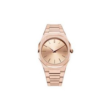 Herrenarmbanduhr Edelstahl/PVD besch. rot D1 Milano Ultra Thin Roségold