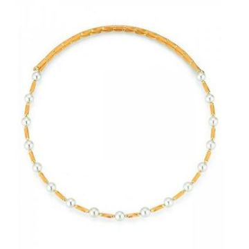 Collier Gelbgold 750 Yana Nesper Perlencollier mit Magnetverschluss