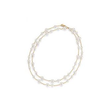 Collier Gelbgold 750 Yana Nesper Collier mit Akoyaperlen