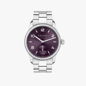 Armbanduhr Edelstahl Nomos Club Club Sport neomatik 34 purple