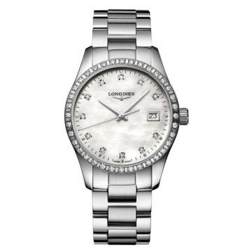 Damenarmbanduhr Edelstahl Longines Conquest