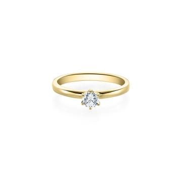 Ring Gelbgold 750 Atelier Kopf 6-Krappen Solitaire