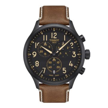 Armbanduhr Edelstahl/PVD besch. schwarz Tissot Chronograph Chrono XL