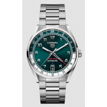 Herrenarmbanduhr Edelstahl Tag Heuer Carrera Carrera Date Twin-Time